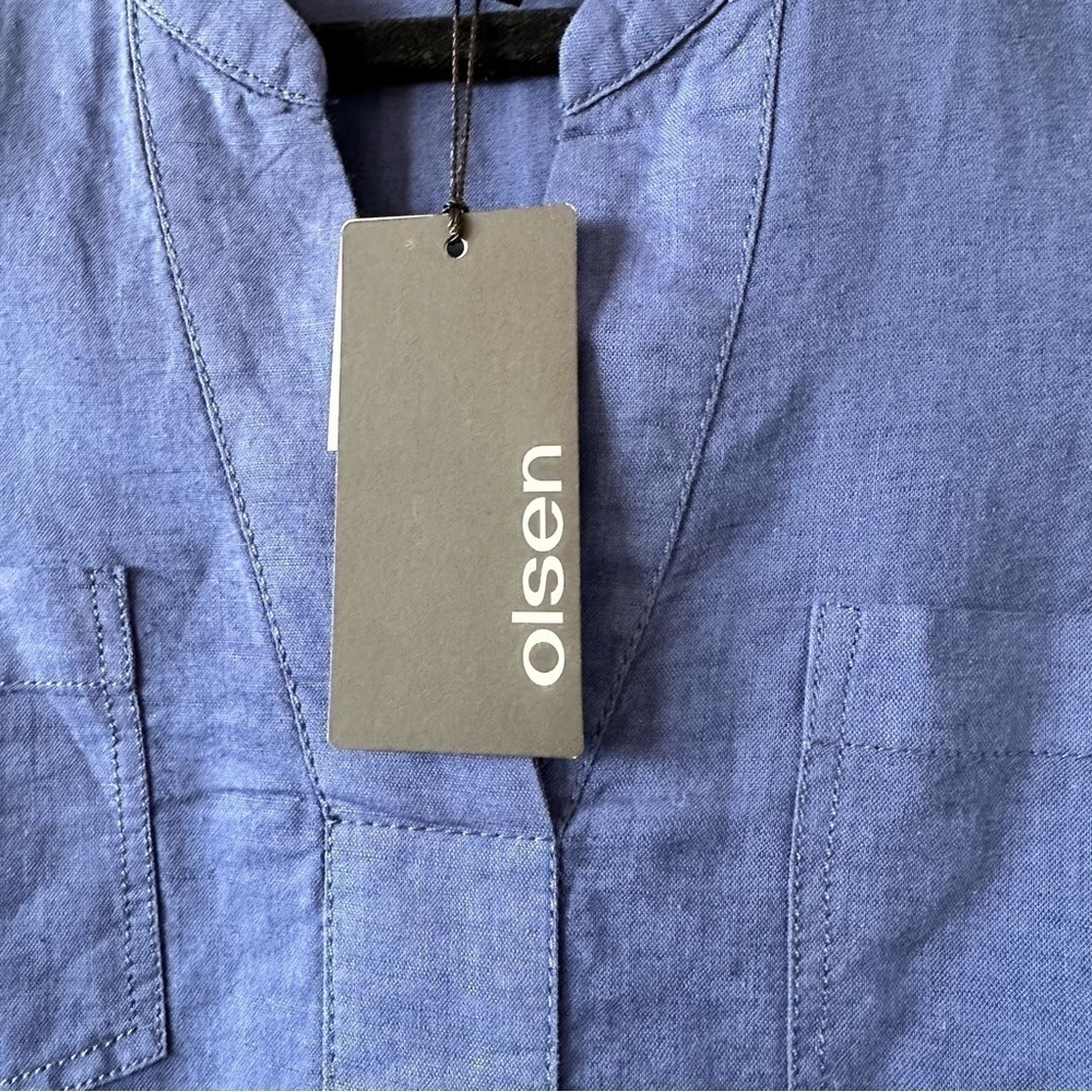 OLSEN-GLAM Safari Linen & Cotton Blouse (Size:Small) - Picture 7 of 9